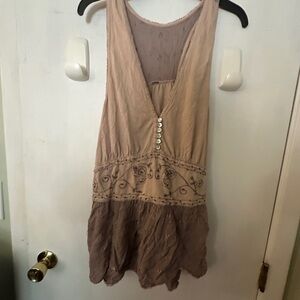 Free People Beige and Taupe Midi Dress